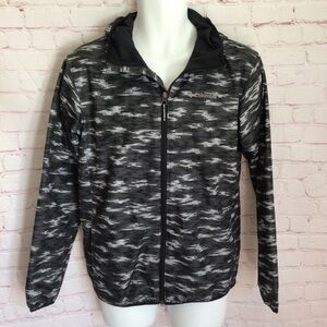 Columbia Omni-Wick Black and Gray Hooded Full Zip Lightweight Jacket - Size XL